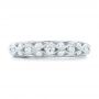 14k White Gold Vintage Diamond Wedding Band - Top View -  102531 - Thumbnail