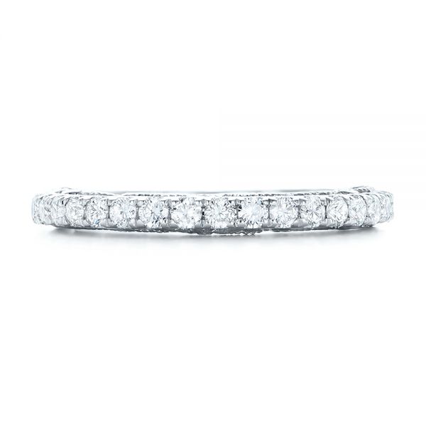Platinum Platinum Vintage Diamond Wedding Band - Top View - 102551