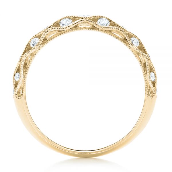 18k Yellow Gold 18k Yellow Gold Vintage Diamond Wedding Band - Front View - 102531