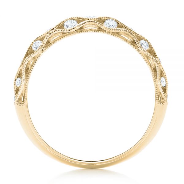 14k Yellow Gold 14k Yellow Gold Vintage Diamond Wedding Band - Front View -  102531