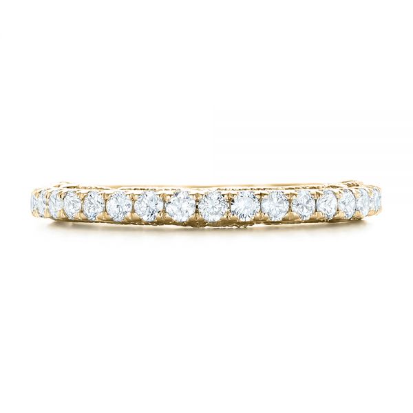 18k Yellow Gold 18k Yellow Gold Vintage Diamond Wedding Band - Top View -  102551