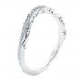 14k White Gold Vintage Inspired Diamond Wedding Band - Three-Quarter View -  107270 - Thumbnail