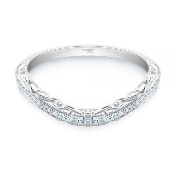  Platinum Platinum Vintage Inspired Diamond Wedding Band - Flat View -  107270 - Thumbnail