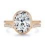 18k Rose Gold 18k Rose Gold Wavy Diamond Wedding Band - Top View -  107874 - Thumbnail