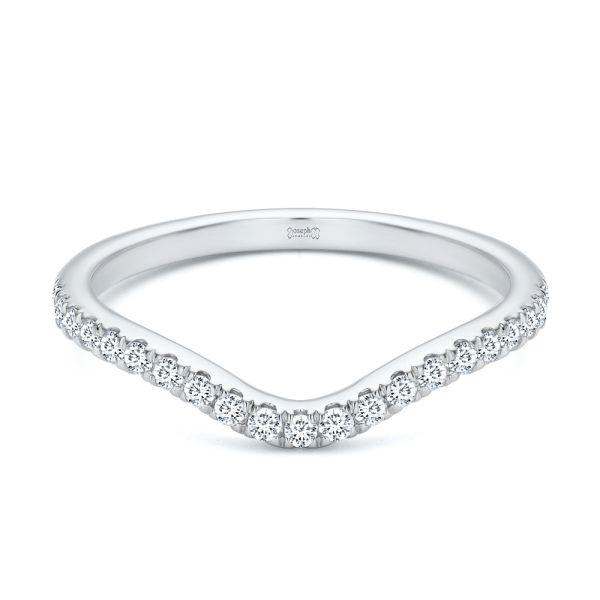 14k White Gold 14k White Gold Wavy Diamond Wedding Band - Flat View - 107874