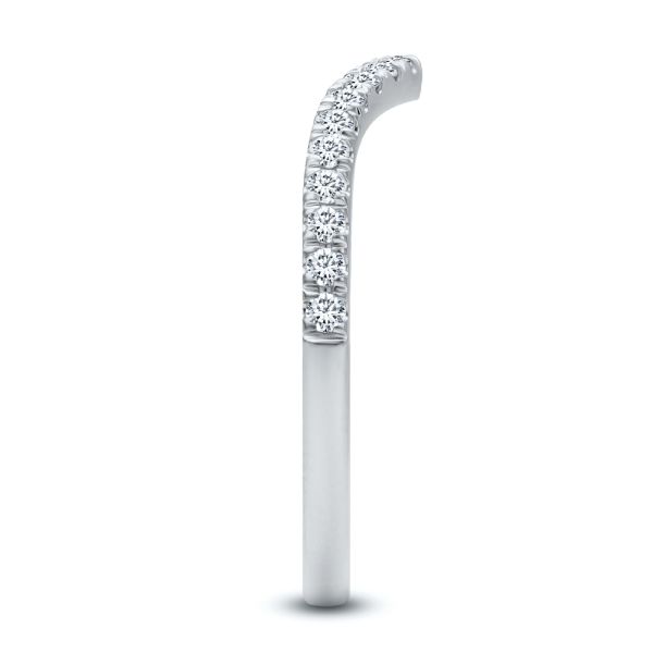 14k White Gold 14k White Gold Wavy Diamond Wedding Band - Side View - 107874