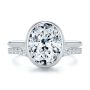 14k White Gold 14k White Gold Wavy Diamond Wedding Band - Top View -  107874 - Thumbnail