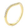 14k Yellow Gold Wavy Diamond Wedding Band - Three-Quarter View -  107874 - Thumbnail
