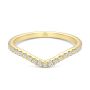 14k Yellow Gold Wavy Diamond Wedding Band - Flat View -  107874 - Thumbnail