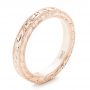 14k Rose Gold 14k Rose Gold Hand Engraved Wedding Band - Three-Quarter View -  102436 - Thumbnail