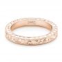 18k Rose Gold 18k Rose Gold Hand Engraved Wedding Band - Flat View -  102436 - Thumbnail
