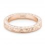 18k Rose Gold 18k Rose Gold Hand Engraved Wedding Band - Flat View -  102436 - Thumbnail