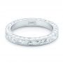 18k White Gold 18k White Gold Hand Engraved Wedding Band - Flat View -  102436 - Thumbnail