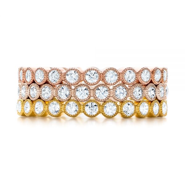 18k Rose Gold 18k Rose Gold Stackable Diamond Eternity Band - Front View -  101904