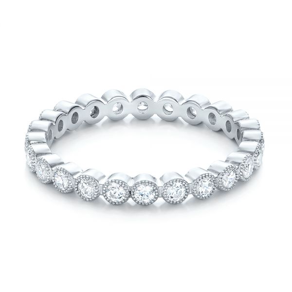 18k White Gold Stackable Diamond Eternity Band - Flat View -  101904