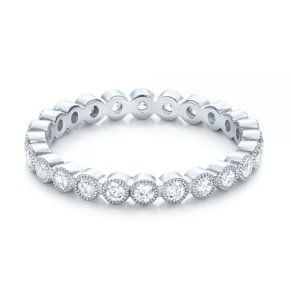 18k White Gold Stackable Diamond Eternity Band - Flat View - 101904