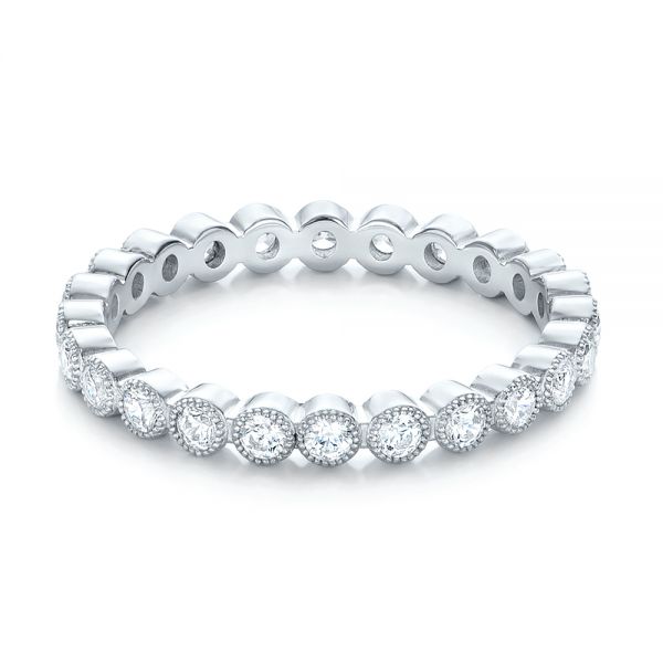 14k White Gold 14k White Gold Stackable Diamond Eternity Band - Flat View -  101904