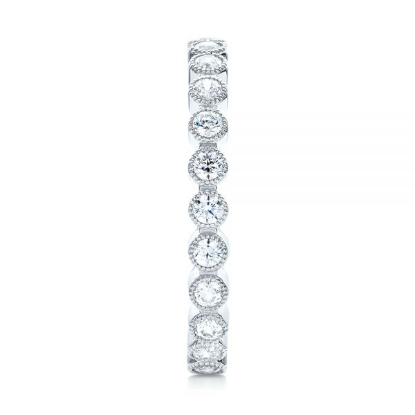 18k White Gold Stackable Diamond Eternity Band - Side View -  101904