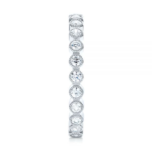 18k White Gold Stackable Diamond Eternity Band - Side View - 101904