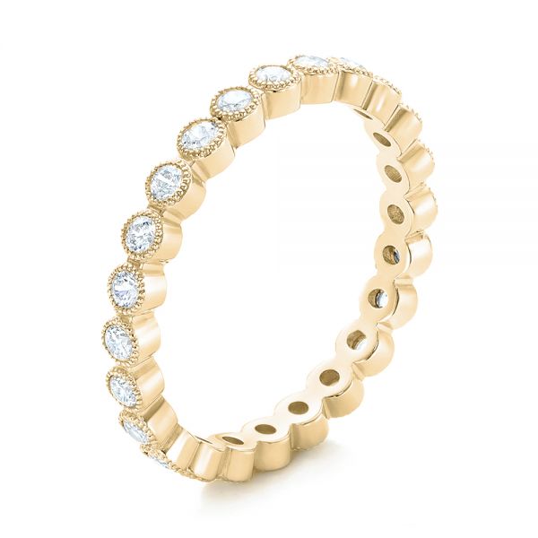 18k Yellow Gold 18k Yellow Gold Stackable Diamond Eternity Band - Three-Quarter View -  101904