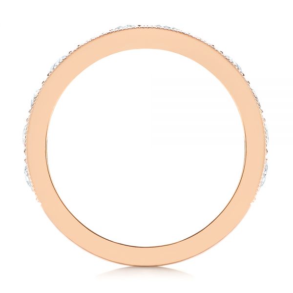 14k Rose Gold 14k Rose Gold Wide Diamond Wedding Band - Front View - 106120