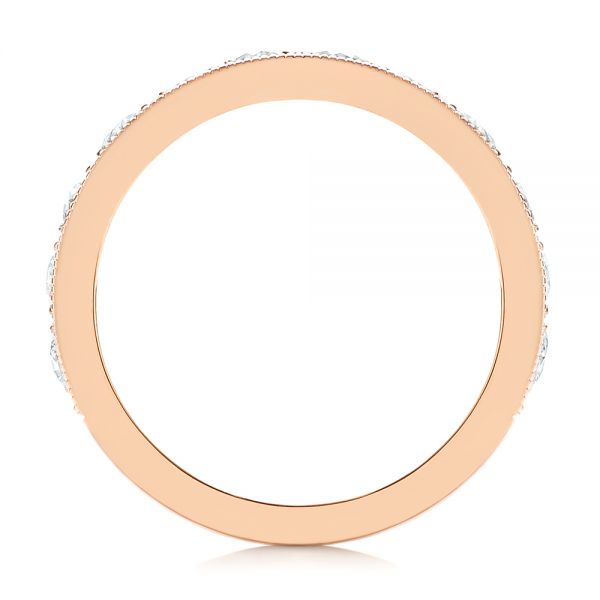 18k Rose Gold 18k Rose Gold Wide Diamond Wedding Band - Front View -  106120 - Thumbnail