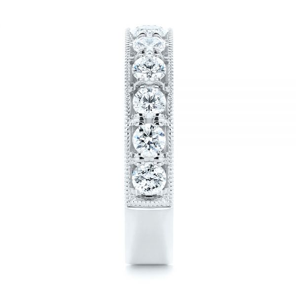  Platinum Platinum Wide Diamond Wedding Band - Side View -  106120 - Thumbnail