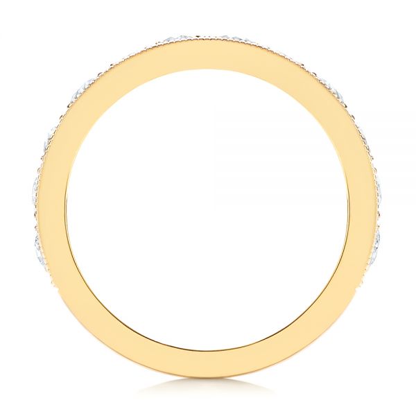 18k Yellow Gold Wide Diamond Wedding Band - Front View -  106120 - Thumbnail
