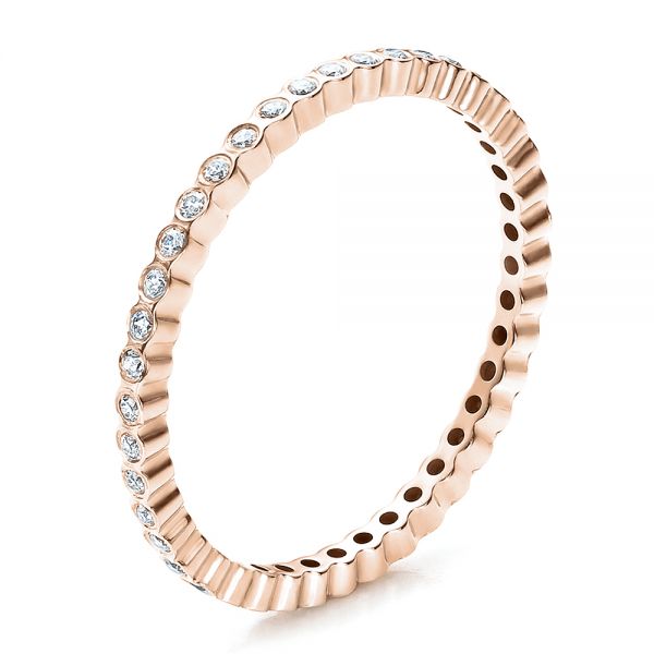 14k Rose Gold 14k Rose Gold Women's Bezel Set Diamond Eternity Band - Three-Quarter View - 100136