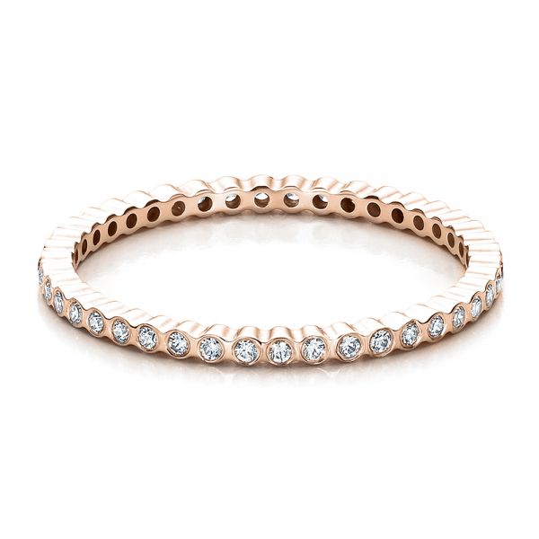 14k Rose Gold 14k Rose Gold Women's Bezel Set Diamond Eternity Band - Flat View - 100136