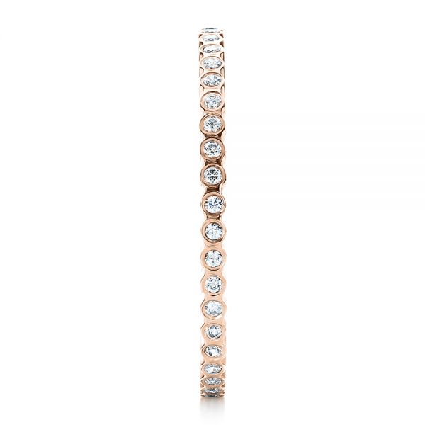 14k Rose Gold 14k Rose Gold Women's Bezel Set Diamond Eternity Band - Side View - 100136