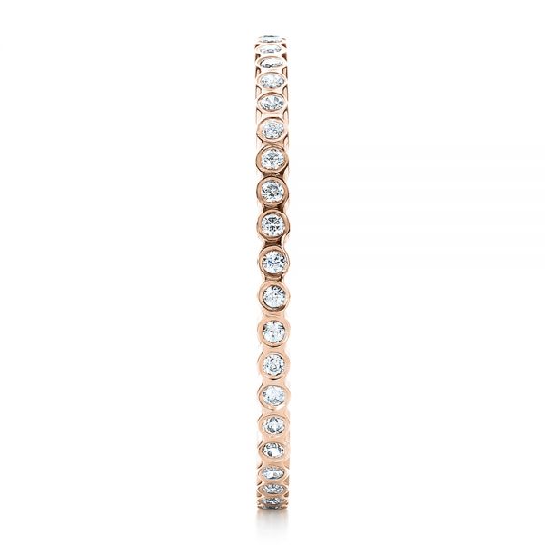 14k Rose Gold 14k Rose Gold Women's Bezel Set Diamond Eternity Band - Side View -  100136