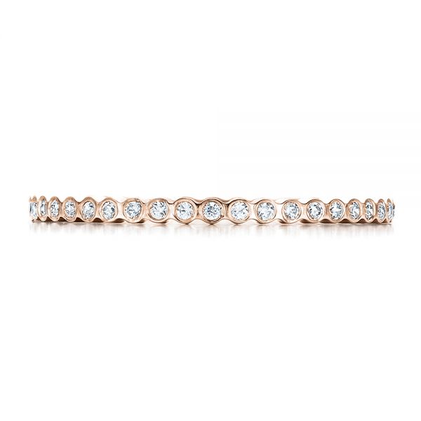 14k Rose Gold 14k Rose Gold Women's Bezel Set Diamond Eternity Band - Top View - 100136