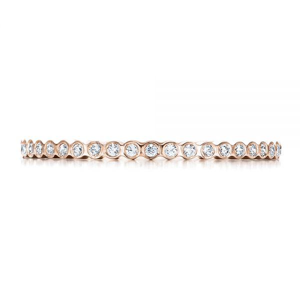 14k Rose Gold 14k Rose Gold Women's Bezel Set Diamond Eternity Band - Top View -  100136