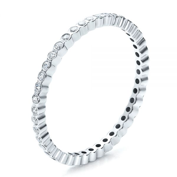  Platinum Platinum Women's Bezel Set Diamond Eternity Band - Three-Quarter View -  100136