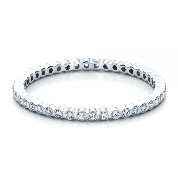  Platinum Platinum Women's Bezel Set Diamond Eternity Band - Flat View -  100136