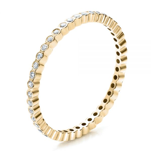 18k Yellow Gold 18k Yellow Gold Women's Bezel Set Diamond Eternity Band - Three-Quarter View - 100136