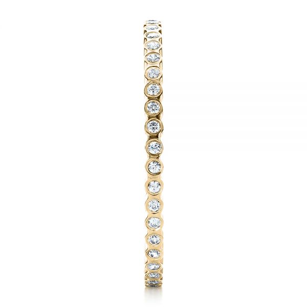 14k Yellow Gold 14k Yellow Gold Women's Bezel Set Diamond Eternity Band - Side View -  100136