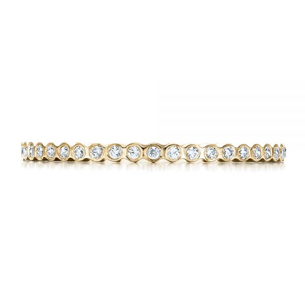 18k Yellow Gold 18k Yellow Gold Women's Bezel Set Diamond Eternity Band - Top View -  100136