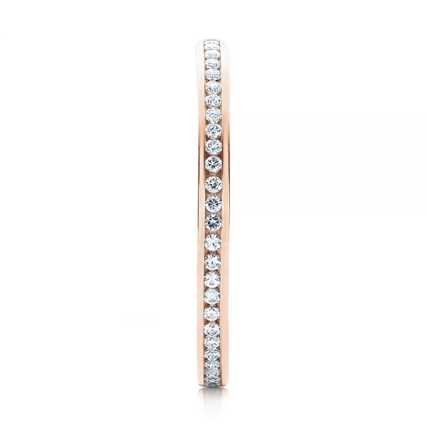 14k Rose Gold 14k Rose Gold Women's Channel Set Diamond Eternity Band - Side View - 100140