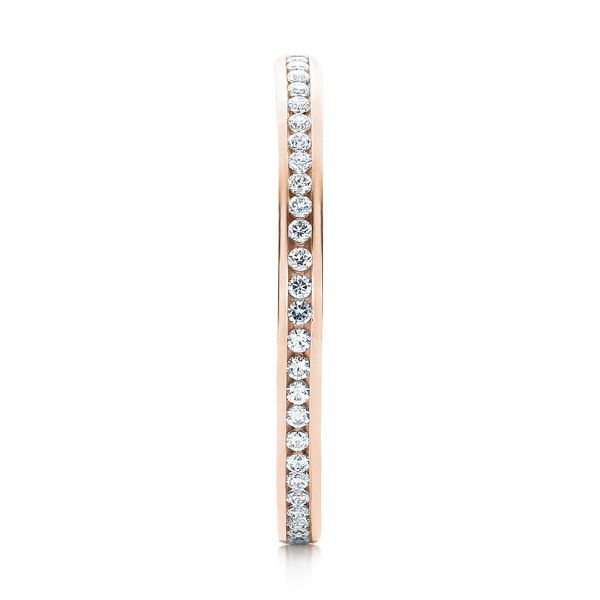 18k Rose Gold 18k Rose Gold Women's Channel Set Diamond Eternity Band - Side View -  100140