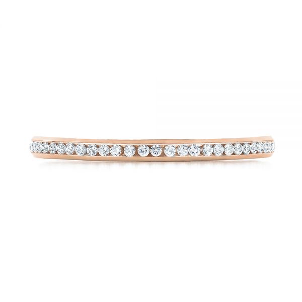 14k Rose Gold 14k Rose Gold Women's Channel Set Diamond Eternity Band - Top View -  100140