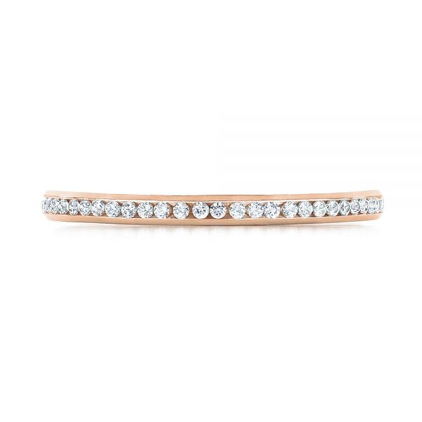 14k Rose Gold 14k Rose Gold Women's Channel Set Diamond Eternity Band - Top View - 100140