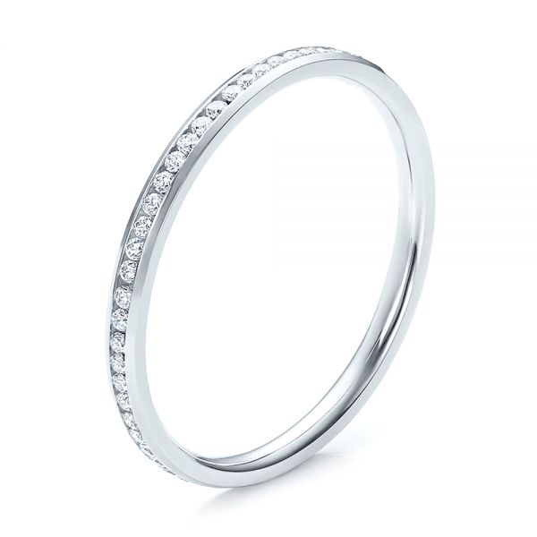  Platinum Platinum Women's Channel Set Diamond Eternity Band - Three-Quarter View -  100140