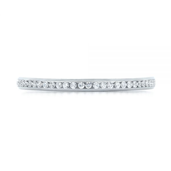 14k White Gold 14k White Gold Women's Channel Set Diamond Eternity Band - Top View -  100140