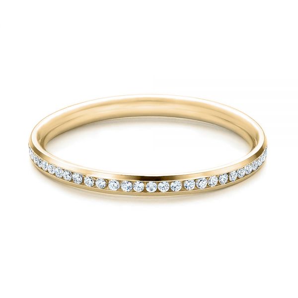 14k Yellow Gold 14k Yellow Gold Women's Channel Set Diamond Eternity Band - Flat View - 100140