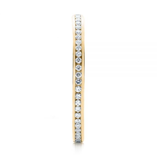 18k Yellow Gold 18k Yellow Gold Women's Channel Set Diamond Eternity Band - Side View -  100140