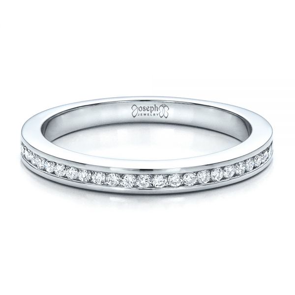  Platinum Platinum Women's Channel Set Wedding Band - Flat View -  1474