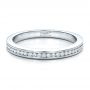 14k White Gold 14k White Gold Women's Channel Set Wedding Band - Flat View -  1474 - Thumbnail