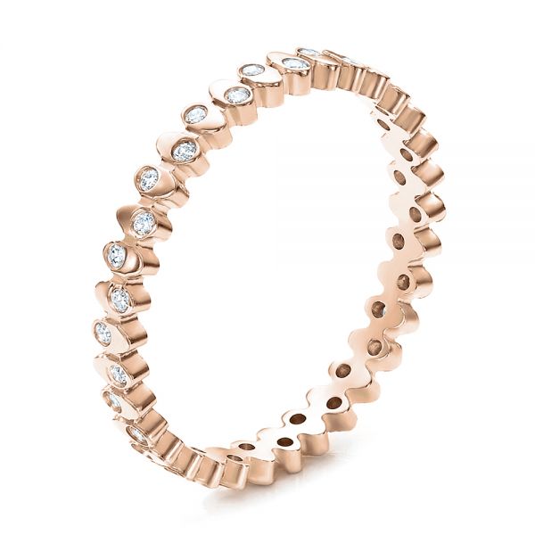 18k Rose Gold 18k Rose Gold Women's Contemporary Diamond Eternity Band - Three-Quarter View -  100133